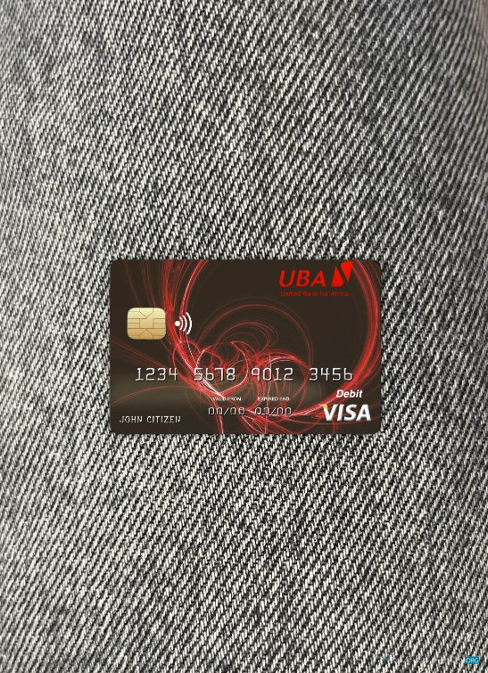 Download Burkina Faso United bank for Africa visa card photolook front Photoshop template